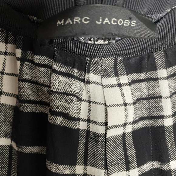 Marc Jacobs Silk Plaid Chiffon Wide Leg Pants Medium - Picture 7 of 8